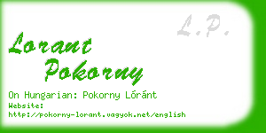 lorant pokorny business card