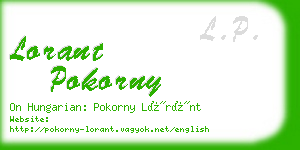 lorant pokorny business card